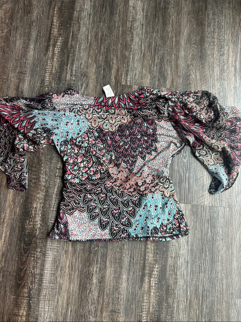 Coco Bianco Multicolor Paisley Wrap Blouse - Picture 4 of 4